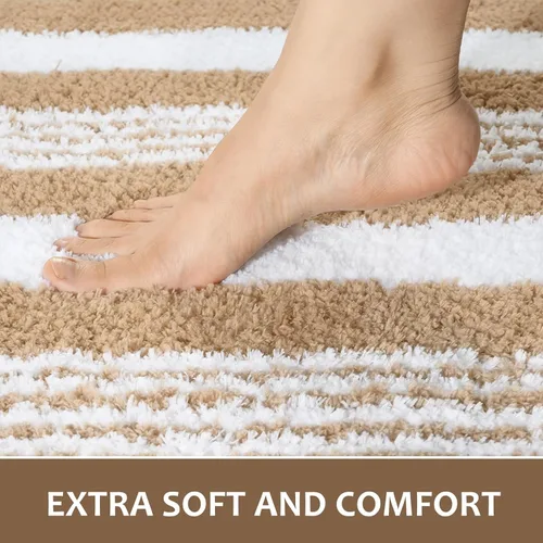 Miniatura 5 de LOCHAS Alfombras largas de baño, alfombra de baño grande de 24 x 70 pulgadas, antideslizante, absorbente, lavable, alfombra de baño de microfibra