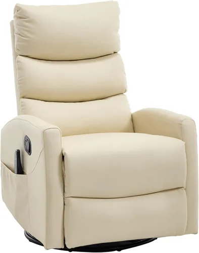 Miniatura 12 de PELUMY Sillón reclinable y mecedora giratoria de 360° con calor y masaje vibratorio, silla balancín para adultos, sillón reclinable compacto