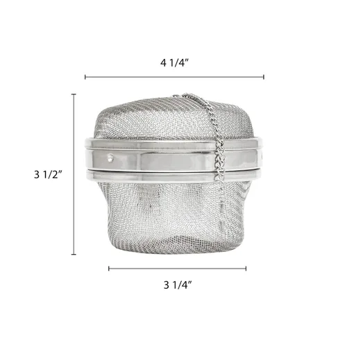 Miniatura 2 de Thunder Group , Bola de té de malla de 4-3/8 pulgadas, colador de té de acero inoxidable, filtro de té, infusor de té
