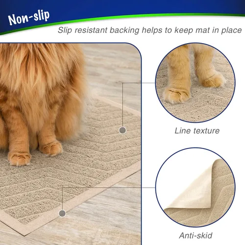 Miniatura 4 de WePet Tapete para caja de arena para gatos (No. 02-2), almohadilla de PVC de alta calidad, alfombra de captura duradera, libre de ftalatos