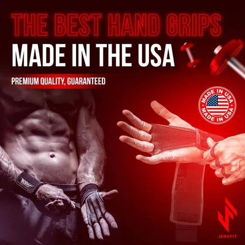 Miniatura 7 de JerkFit WODies - Agarres de gimnasia y levantamiento de pesas con muñequeras – Guantes de gimnasio versátiles de 3 agujeros para dominadas