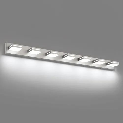 Miniatura 32 de SineRise - Lámpara LED para tocador de baño - Moderna lámpara de acrílico con acabado cromado para iluminación de pared sobre el espejo - 2 luces