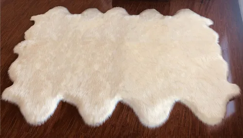 Miniatura 86 de LAMBZY Alfombra sintética de piel de oveja auténtica, con textura inferior gruesa, fuerte, fácil de lavar, resistente a las manchas, perfecta