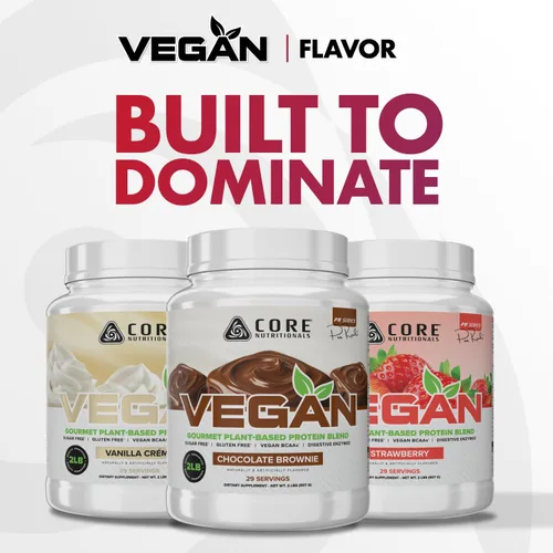 Miniatura 5 de Core Nutritionals Mezcla de proteínas veganas gourmet a base de plantas con BCAA veganos Sin lactosa, soja, azúcar y gluten 0.74 oz