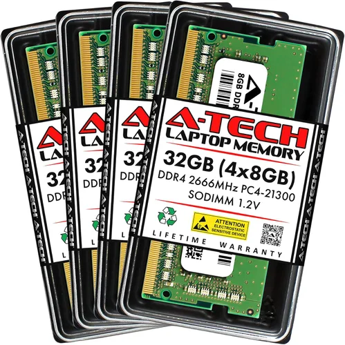 Miniatura 12 de A-Tech 4GB DDR4 2666MHz PC4-21300 (PC4-2666V) CL19 SODIMM 1.2V 260-Pin sin ECC SO-DIMM Módulo de Memoria RAM para Laptop Notebook No ECC PC4-2666V