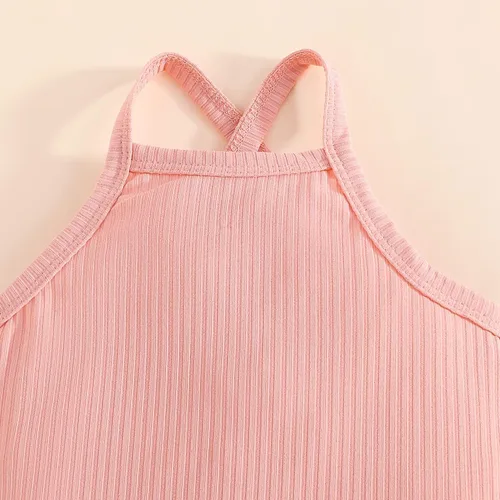 Miniatura 4 de Mameluco de una pieza para bebé niña, overol de una sola pieza, sin mangas, correa ajustable, traje de verano