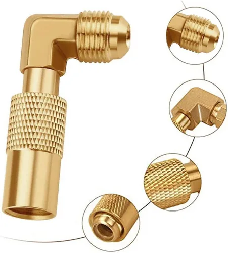 Miniatura 2 de Joywayus Adaptador de baja presión de 3/8 pulgadas, adaptador de conversión de adaptador de codo de 90 grados para parrilla de campamento