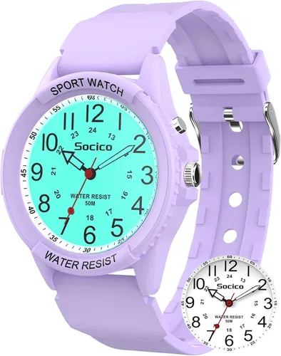 Miniatura 10 de Reloj para hombres y mujeres, cara grande, clásico, analógico, de cuarzo, deportivo, retroiluminado, unisex, impermeable, reloj de enfermera