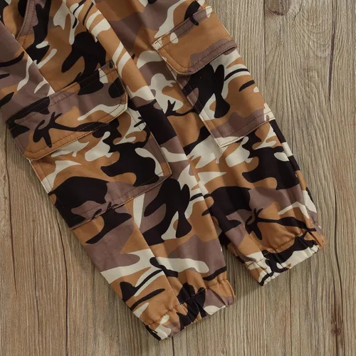 Miniatura 52 de Mandizy Conjunto de ropa de otoño para bebé niña pequeña, sudadera de manga larga con estampado de letras bendecidas, pantalones de camuflaje