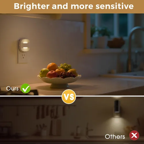 Miniatura 7 de L LOHAS LED - Luz nocturna enchufable, luces nocturnas plegables enchufables a la pared con sensor de crepúsculo a amanecer, 2 niveles de brillo