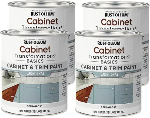 Miniatura 3 de Rust-Oleum 372012 Transformations Basics - Pintura para gabinetes y molduras, cuarto de galón, color negro