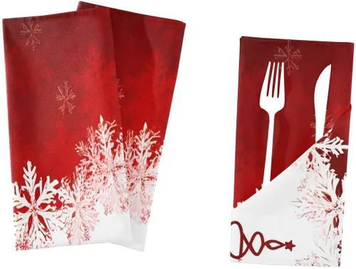 Miniatura 8 de Paquete de 6 servilletas de tela, servilletas lavables de Navidad, ideales para bodas, fiestas, cenas de vacaciones, 20 x 20 pulgadas Patrón 3