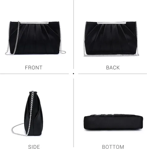 Miniatura 3 de Dasein - Bolsos de mano elegantes con pliegues para mujer, bolsos formales de noche con diamantes de imitación para bodas, fiestas, graduaciones