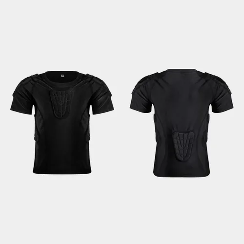 Miniatura 2 de Hotfiary Pantalones cortos de compresión acolchados para jóvenes, protector de pecho de costilla de fútbol, almohadillas protectoras para patinaje