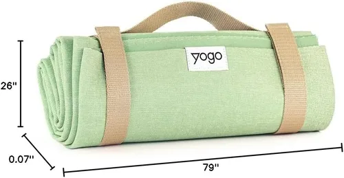 Miniatura 7 de Yogo Esterilla de Yoga de Viaje Plegable Ultraligera con Correas Incorporadas, Goma Vegetal Certificada FSC®, Agarre Adherente, Antideslizante, La