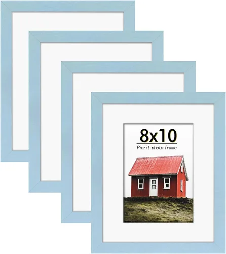 Miniatura 19 de Picrit Juego de 4 portarretratos de 6 x 6 pulgadas, hechos de vidrio real de alta definición, pantalla de 4 x 4 con paspartú o 6 x 6 sin paspartú