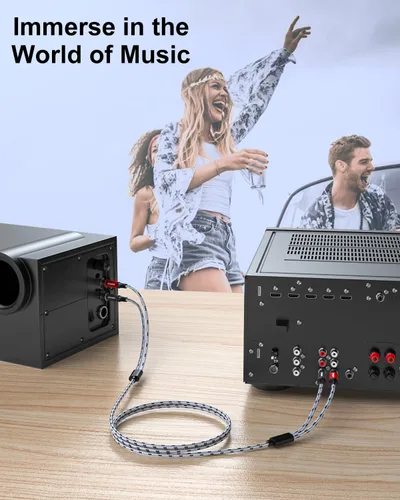 Miniatura 4 de SNANSHI Cables RCA de 5 pies - Cable de audio estéreo RCA dual, conectores chapados en oro con doble blindaje para amplificador, unidad principal