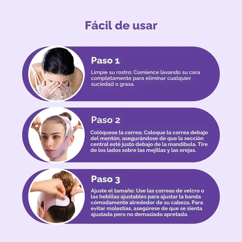 Miniatura 7 de FairyFace Correa para la barbilla para dormir, Correa de elevación en V, Máscara en V, Correa facial reutilizable, Parche para levantar la barbilla