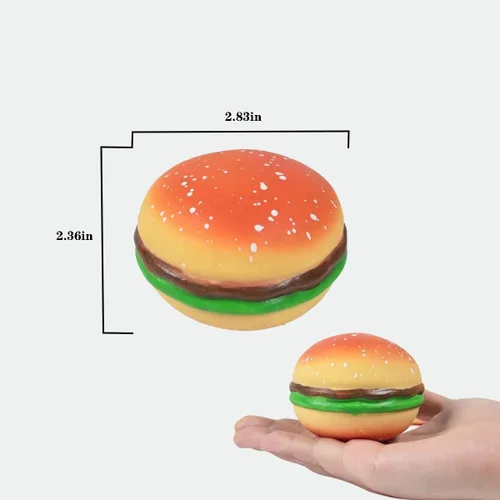 Miniatura 2 de Hamburger Stress Toys - Juguetes para apretar hamburguesas, juguetes elásticos para hamburguesas, juguetes novedosos y divertidos para aliviar