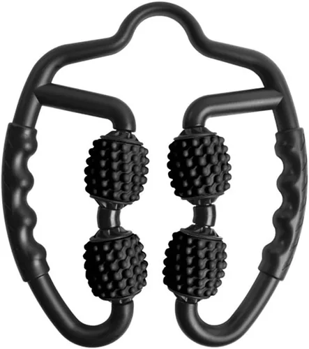 Masajeador muscular de rodillo de espuma de 4 ruedas para piernas, cuello, mano, brazo, punto de activación, masajeador de relajación muscular para