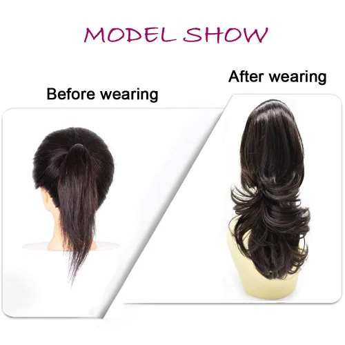 Miniatura 6 de LYRICAL HAIR Extensión de cola de caballo sintética para mujer, con cordón ajustable, pinza de mandíbula, larga, rizada, ondulada, extensión de cola