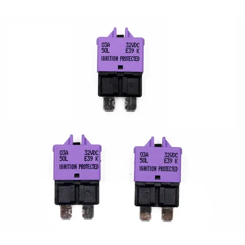 Disyuntor de fusibles de reinicio manual de 12 V, 24 V, 3 A, ATO/ATC de perfil bajo – UL – Disyuntores reiniciables tipo 3 amperios, kit de fusibles