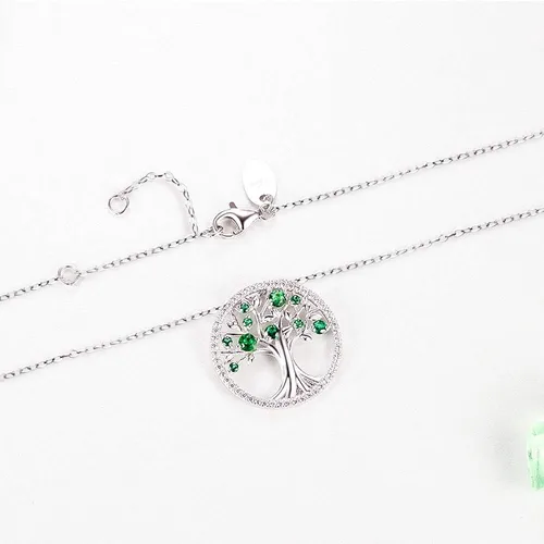 Miniatura 4 de ELDA & CO. Collar de árbol de la vida para mujer, plata de ley 925 con piedras natales de febrero de marzo de abril, joyería de aguamarina, regalos
