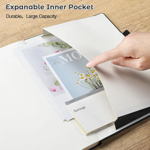 Miniatura 4 de Cuaderno con rayas universitarias, cuaderno de cuero de tapa dura A4 para el trabajo, cuaderno diario rayado para mujeres, hombres, 192 páginas