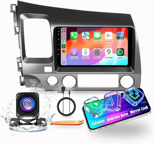 Miniatura 8 de Para Honda Civic 2006-2011 LHD Quad Core 2G+64G CarPlay Android Navegación Automática Android Estéreo GPS Radio Reverse Cámara Pantalla 10 "IPS