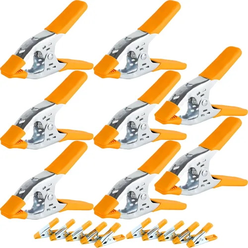 Miniatura 11 de Wellmax Surtido de 16 abrazaderas de resorte – Abrazaderas niqueladas resistentes de 2, 4 y 6 pulgadas para carpintería, marco, bricolaje