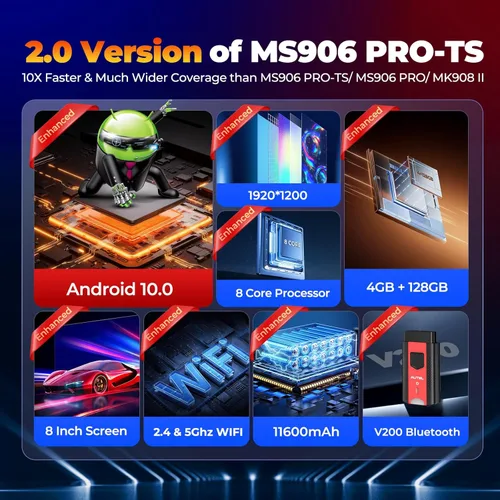 Miniatura 9 de Autel Escáner MaxiCOM MK906S PRO 2-TS: 2026 Hasta de MaxiSYS MS906 PRO2-TS/ MS906 MAX/ MS906PRO TS, Codificación igual que Elite II PRO, Top TPMS