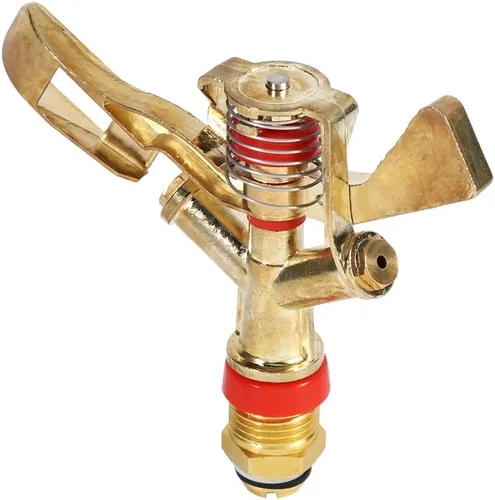 Rociador oscilante de latón resistente para césped, conexión de 1/2 pulgada, rotación de 360 grados, riego de largo alcance para patio y jardín,