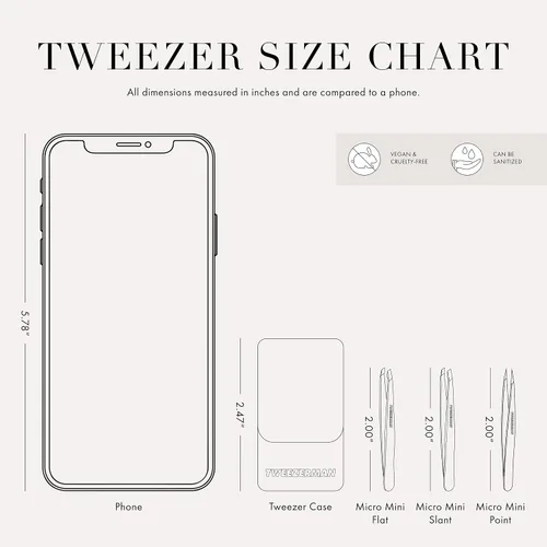Miniatura 2 de Tweezerman Hollygraphic Micro - Juego de pinzas para cejas para mujeres y hombres