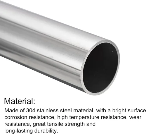 Miniatura 76 de uxcell Tubo de acero inoxidable 304, diámetro exterior de 34 mm x 1,5 mm de espesor de pared, 300 mm de longitud de tubería metálica para maquinaria