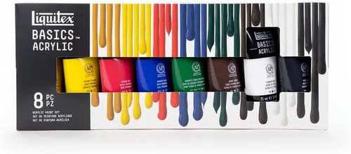 Liquitex BASICS - Juego de pintura acrílica, juego de 8 tubos de 75ml (2.5 onzas)