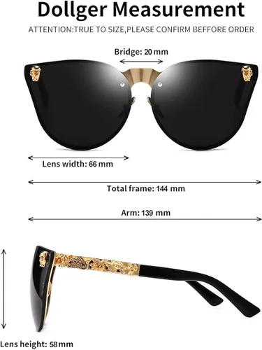 Miniatura 3 de Dollger Lentes de sol con diseño de calavera, y aros con forma de ojo de gato, protección UV400