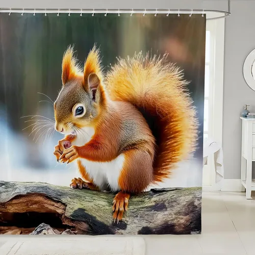Miniatura 7 de Erosebridal Cortina de ducha con diseño de zorro, bonito diseño de animales del bosque, para niños y niñas, con dibujos animados, con cabeza