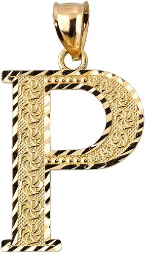 Miniatura 17 de Colgante personalizado de oro amarillo de 10 quilates con letras iniciales A-Z