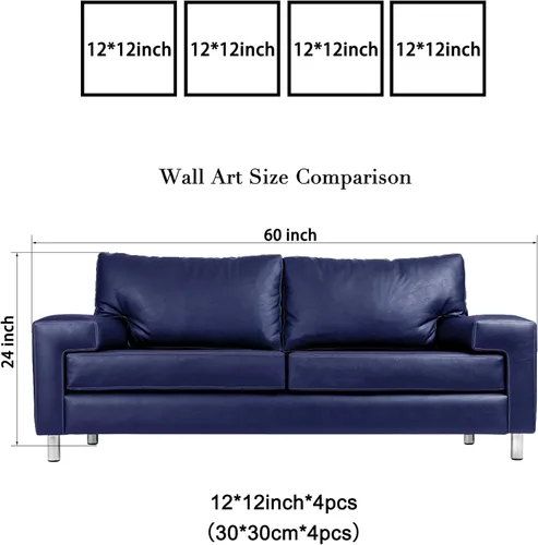 Miniatura 6 de Wieco Art Lienzo Giclée para pared, imágenes espaciales para dormitorio, decoración del hogar, poder mágico universal, moderno, 4 paneles