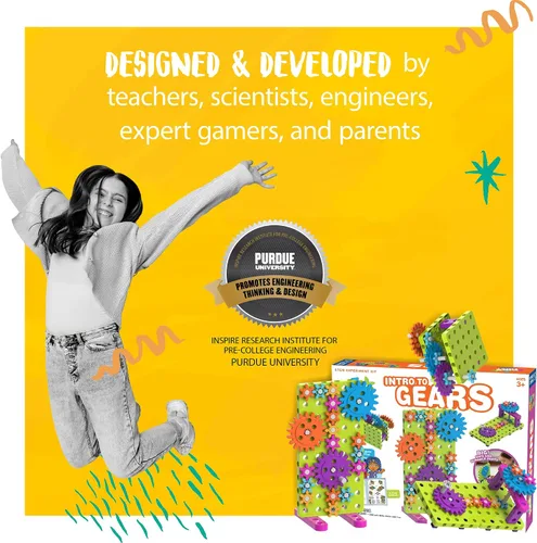 Miniatura 5 de Thames & Kosmos Kids First: Kit de experimento STEM de introducción a engranajes para mayores de 3 años Construye 4 modelos, aprende sobre