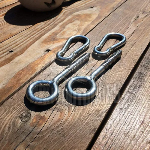 Miniatura 6 de Kit colgante de hamaca prémium con capacidad de carga de 1300 libras Ganchos y mosquetones de hamaca resistentes, ultra duraderos para soporte