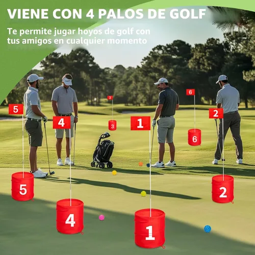 Miniatura 2 de SJEhome Juego de golf de 6 hoyos para adultos al aire libre e interior, regalos de práctica para patio, césped, parque, patio, playa