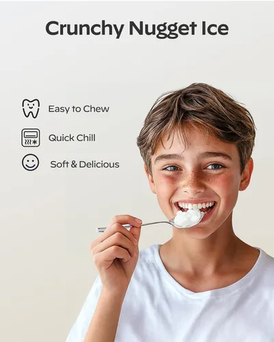 Miniatura 3 de Máquina de hielo Nugget para encimera, máquina de hielo HOMEZAY Pebble con hielo de pellets masticable suave, 33 libras por día, máquina de hielo