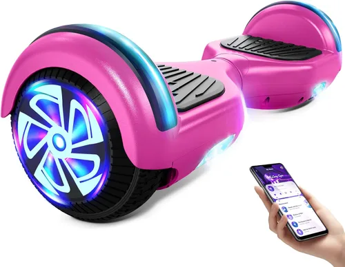 Miniatura 12 de Scooter con luces LED Bluetooth Corlorful, ruedas de 6.5 pulgadas, scooter de motor dual de 300 W para niños, niñas, niños y adultos, todas
