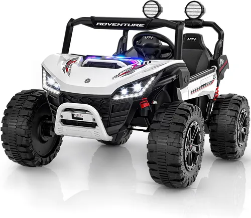 ANPABO Juguetes de paseo de 24 V para niños grandes, automóvil de 2 plazas, automóvil eléctrico para niños de 4 x 200 W con control remoto, luces