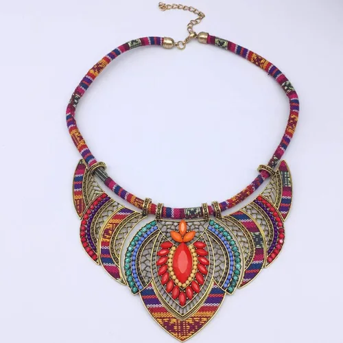 Miniatura 4 de choice of all Collares gruesos de estilo étnico para mujer, collar étnico bohemio, collar colorido, festival, tribal con cuentas, gargantilla