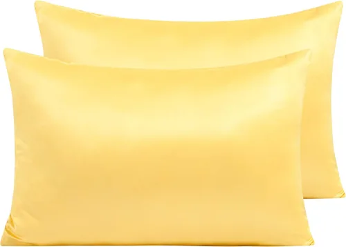 Miniatura 49 de NTBAY - Fundas de almohada de satén con cremallera, súper suaves y lujosas fundas de almohada Negro