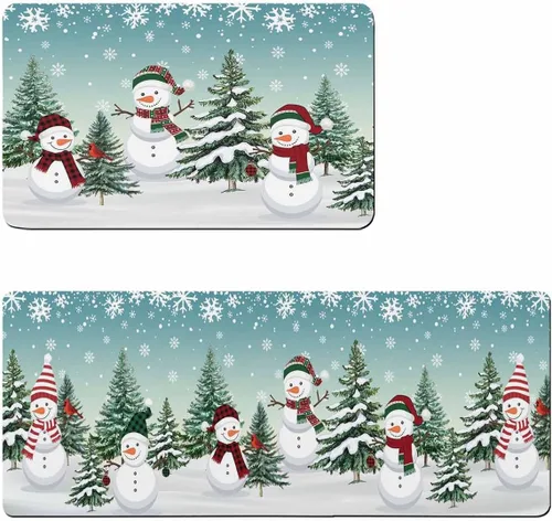 Tapete de baño de Navidad verde azulado para bañera, antideslizante, de secado rápido y absorbente, tapete de tierra de diatomeas para cocina,