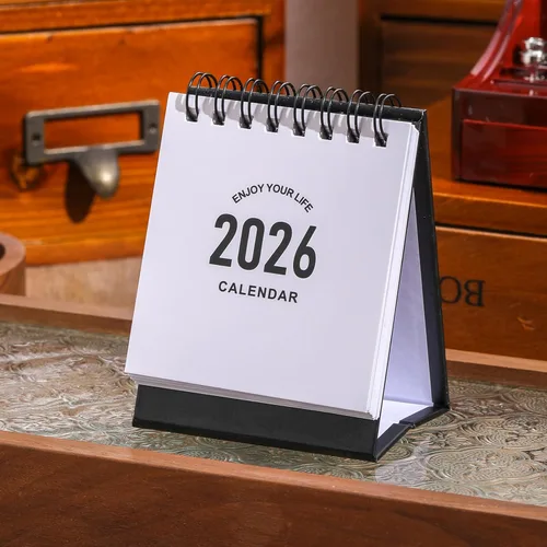 Miniatura 2 de Mini calendario de escritorio 2026-2027, calendario de escritorio pequeño de enero de 2026 a junio de 2027, mini calendario diario, encuadernación