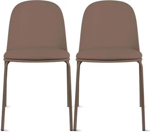 Miniatura 44 de 2xhome Silla de comedor moderna apilable sin brazos Asiento de plástico con patas de metal Uso en interiores o exteriores Patio de cocina